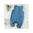 thumbnail image 6 of Bagilaanoe Newborn Baby Girl Boy Denim Jumpsuit Sleeveless Romper Overalls 3M 6M 9M 12M 18M Infant Long Pants Casual Outfits, 6 of 9