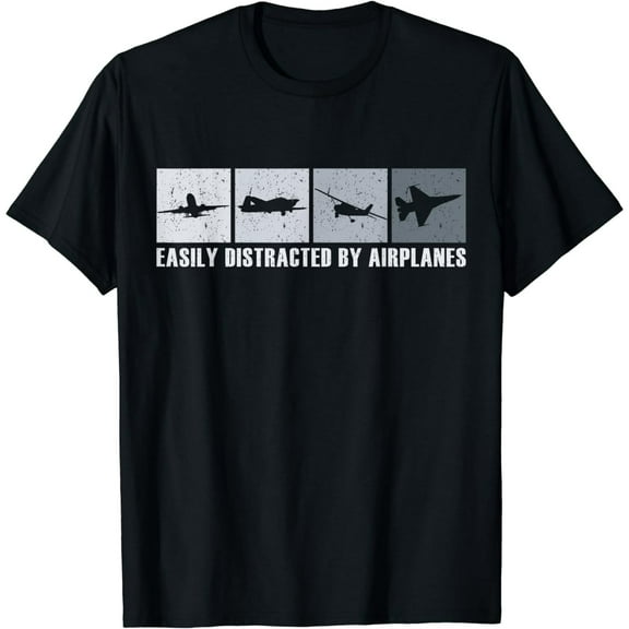 Easily Distracted By Airplanes, Aviation Pilot Airplane T-Shirt