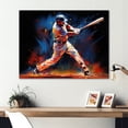 thumbnail image 2 of Designart "Baseball Swing Of EFlow IV" Sports Metal Wall Art Prints, 2 of 5