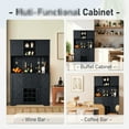 thumbnail image 4 of Dark Blue Wine Bar Cabinet With Storage - Coffee Drawers And Shelves For Kitchen In Antique With Cabinets, Drawers, Dining Room, 4 of 7