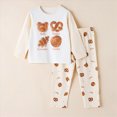 thumbnail image 2 of KPOPLK Teen Girls Pjs Set Two Piece Pajamas Kids Fall Winter Long Sleeve T-Shirt Top and Pant Pajamas Loungewear(3-4 Years,White), 2 of 6