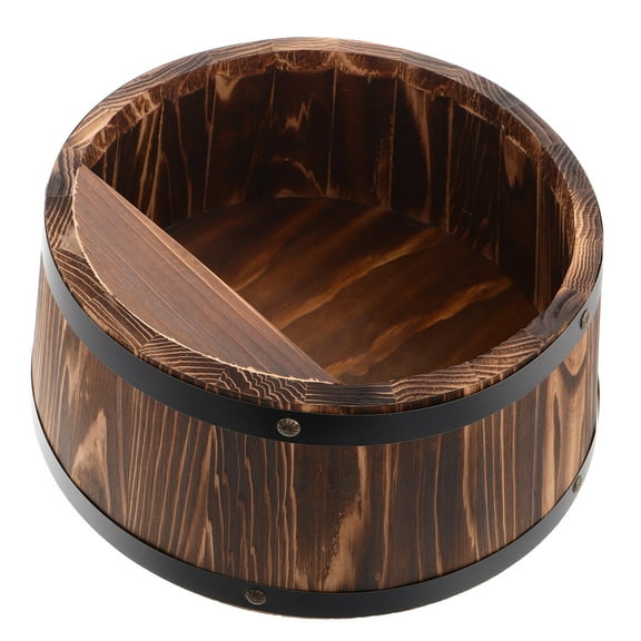 WHAMVOX Rustic Wine Barrel Display Rack for Home Decor Wall Mounted Wood Whiskey Bottle Holder Multi 14.5 x 6.5 x 12.3 inches