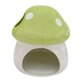 thumbnail image 1 of Milaget Ceramic Hamster House Indoor Cute Mushroom Shaped for Ferret Small Pets Rats Green, 1 of 9
