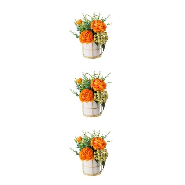 Justharion Simulation Flower Set Effortless Beauty Any Home Decor Style Indoor Or Outdoor Pinellia orange 3Set