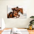 thumbnail image 3 of Elephant Stock Equestrian Show Jumping Wall Art - Horizontal Canvas Wall Art - Hallway Wall Decor - Sports Canvas - Brown And Gray Decor - 12" x 8", 3 of 7