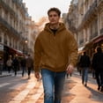 thumbnail image 2 of LTTVQM Mens Hoodies Zip Up Lightweight Long Sleeve Solid Color Casual Loose Hooded Sweatshirts Pullover Sports Jacket with Pockets Coffee 3XL, 2 of 7