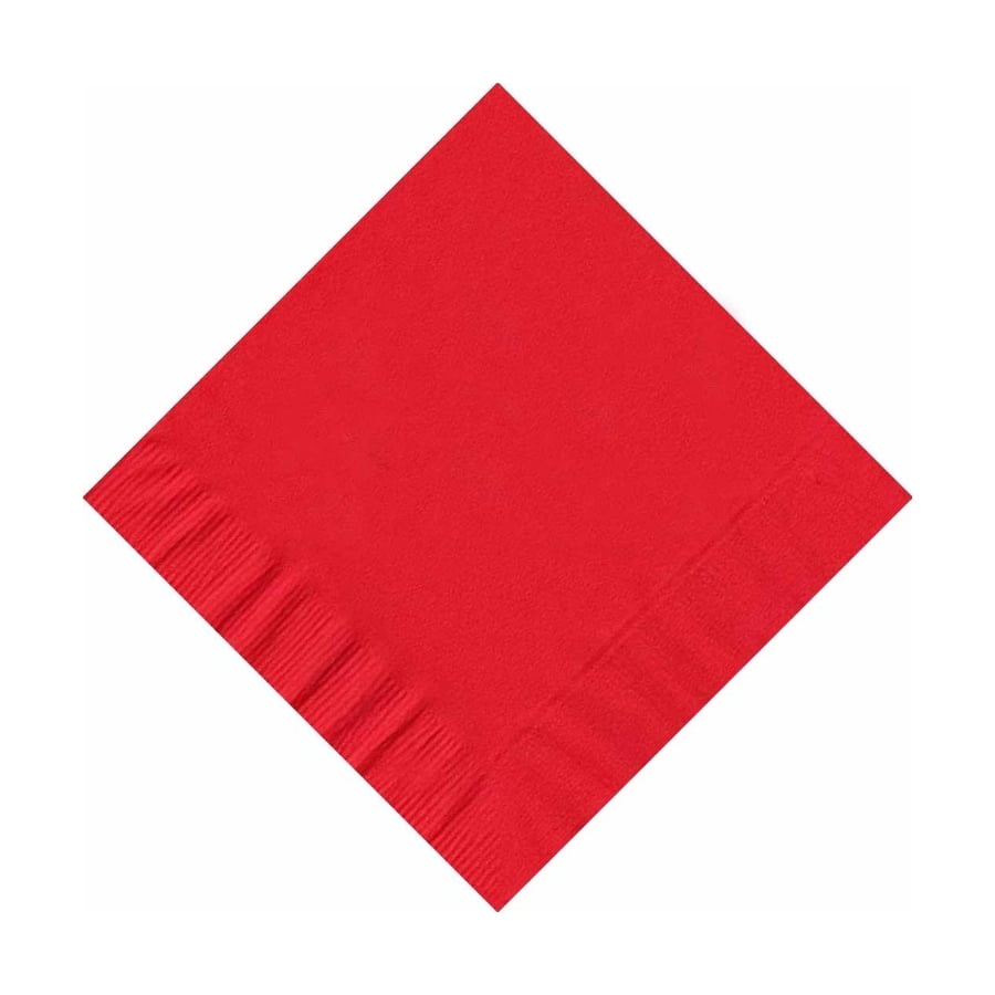 50 Plain Solid Colors Beverage Cocktail Napkins Paper Red by CREATIVE CONVERTING