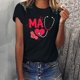 thumbnail image 2 of Camisetas con estampado de letras y cuello redondo de verano para mujer, blusas femeninas cómodas y elegantes, Tops OAVQHLG3B Store  lin121212, 2 of 5