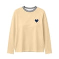 thumbnail image 4 of Zormilly Long Sleeve Shirts for Women Striped Crew Neck Casual Plus Size Blouses Heart Printed Fashion Loose Fall Outfits, S-5XL, 4 of 6