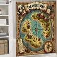 thumbnail image 6 of Orinice Treasure Map Pirate Adventure Bathroom Decor Set with Hooks, Colorful Luxurious Graphic Print Polyester Fabric Shower Curtain Set, 100% Polyester Fiber Home Bathtubs Bathroom Decoration, 6 of 7