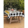 thumbnail image 2 of Outdoor Tablecloth with Umbrella Hole and Zipper, Daisy Bees Gnomes Rectangle Table Cloth 52x70 Inch Waterproof Tablecloth, Black White Plaid Farmhouse Picnic Table Cover for Patio Camping, 2 of 7