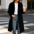 thumbnail image 4 of Smsaxvxz Women’s Notched Lapel Double Breasted Pea Coat Long Coats Fall Winter Jackets 2026 Black XL, 4 of 9