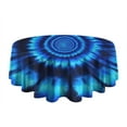 thumbnail image 5 of Blue Tie Dye Spiral Pattern Round Tablecloth 60"x60",Wrinkle Wipeable Table Cloth for Kitchen Dining Room Picnic Patio Party, 5 of 6