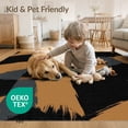 thumbnail image 4 of ODIKA 8'x10' Washable Area Rug Throw Contemporary Tan Abstract Block Crisp Grey Beige Bathroom for King Size Bedroom Under Bed, Master Suite, Non-Shedding, Easy Care, 4 of 7