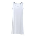 thumbnail image 2 of Joau Women's Tank Nightgown Cotton Comfy Sleeveless Sleepwear Wide Strap Crewneck Sleepshirts Loose Soft Pajama Sleep Dress S-XL, 2 of 4