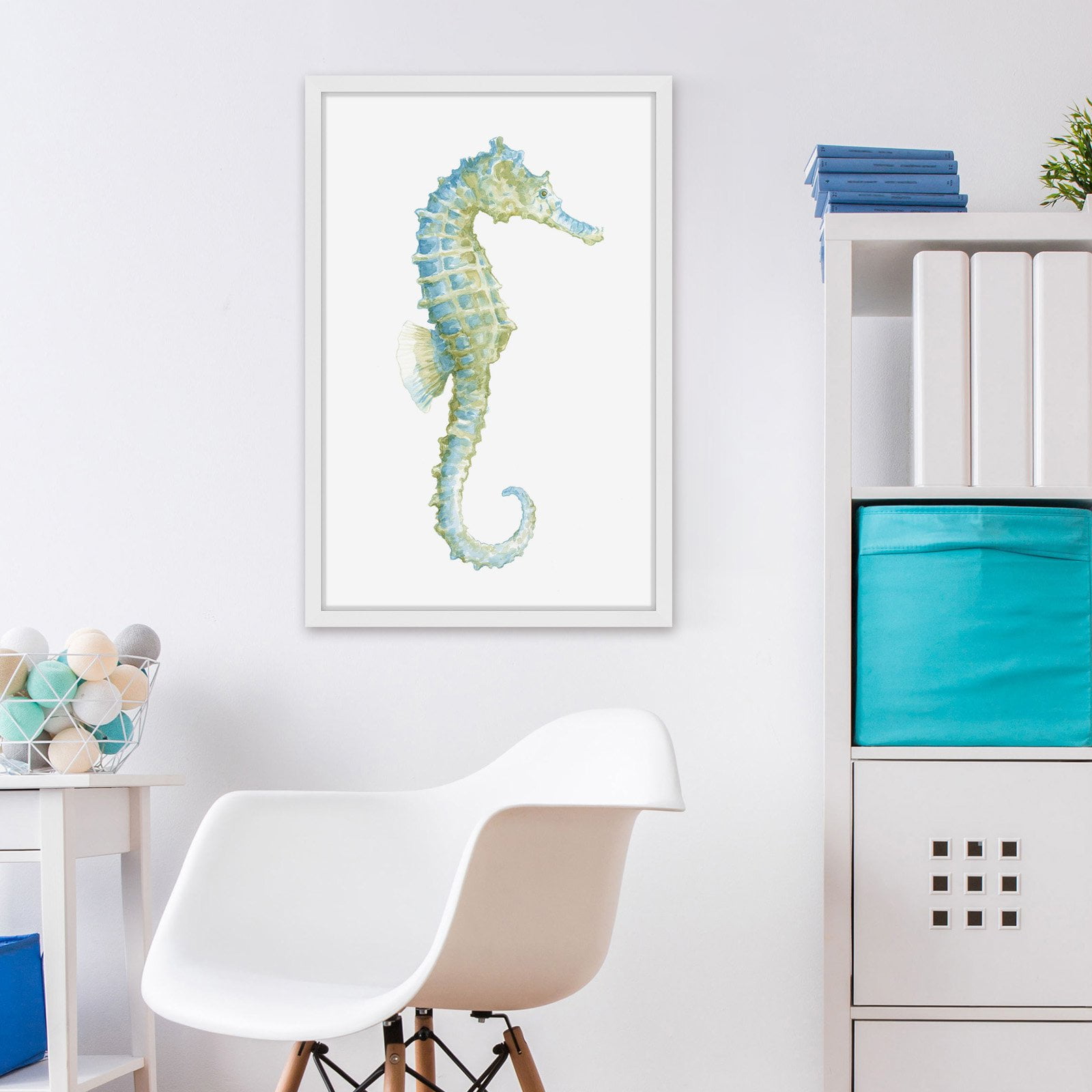 "Watercolor Seahorse I" Framed Painting Print