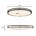 thumbnail image 2 of Westinghouse Lighting 6136300 Lauderdale Transitional Contemporary One-Light, 33 Inch 40 Watt LED Indoor Flush Mount Fixture Selectable, Matte Black Finish, Frosted Acrylic Shade, 2 of 5