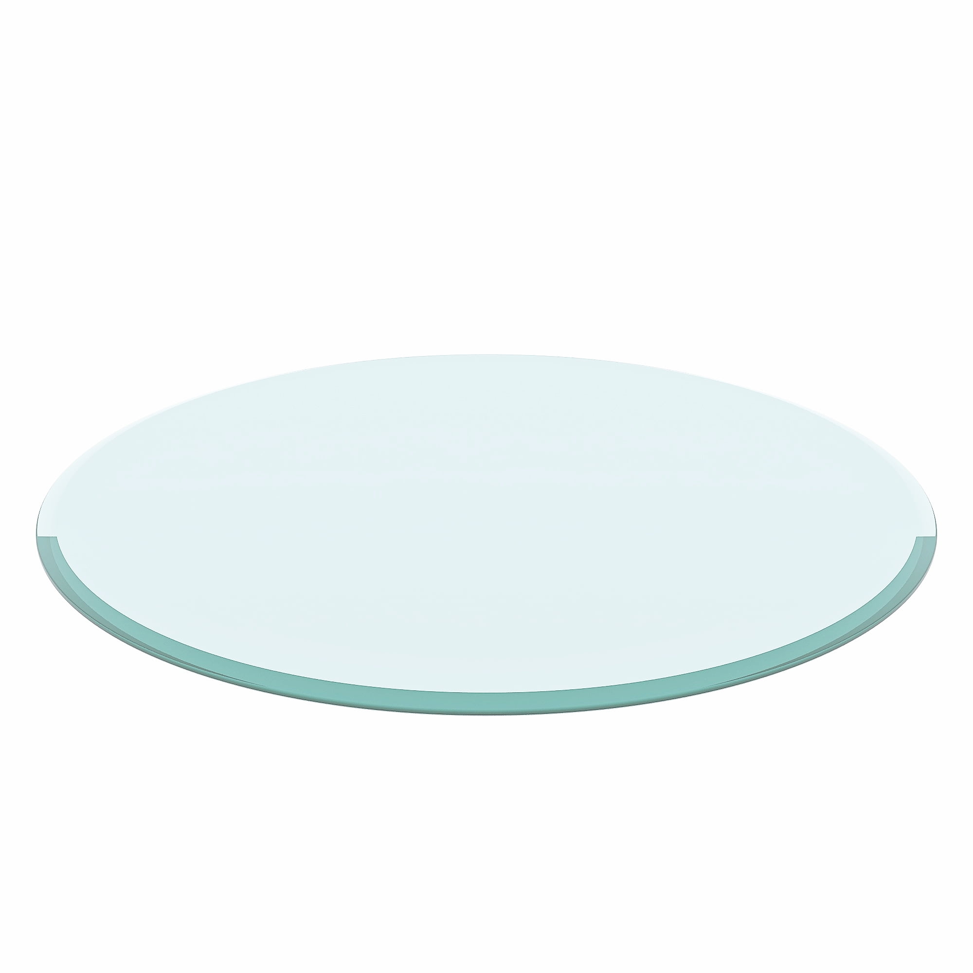 MAYEERTY 28" Round Tempered Glass Table Top, Beveled Polished Edge for Dining & Office, 1/2" Thick, Transparent