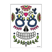 Temporary Face Makeup Stickers Day Of The Dead Sugar Flower Black Internet Red Rose Full Face Stickers Home Party Supplies