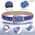 thumbnail image 6 of WHIPPY Women Men Rhinestone Studded Belt, Western Cowgirl Cowboy Leather Belt for Jeans Pants Dress, 6 of 9
