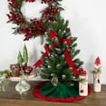 thumbnail image 3 of Northlight Mini Velveteen Traditional Christmas Tree Skirt - 18" Green and Red, 3 of 3