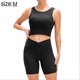 thumbnail image 2 of Mujer Invierno Negro Felpa Fitness Correr Yoga Manga Larga Elástico Apretado Cuello Redondo Top Deportivo,,10/XL,:;:;, 2 of 6
