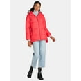 thumbnail image 2 of Big Chill Women's and Women's Plus Wide Quilted Puffer Coat with Faux Fur Trim Hood, Sizes S-3X, 2 of 5