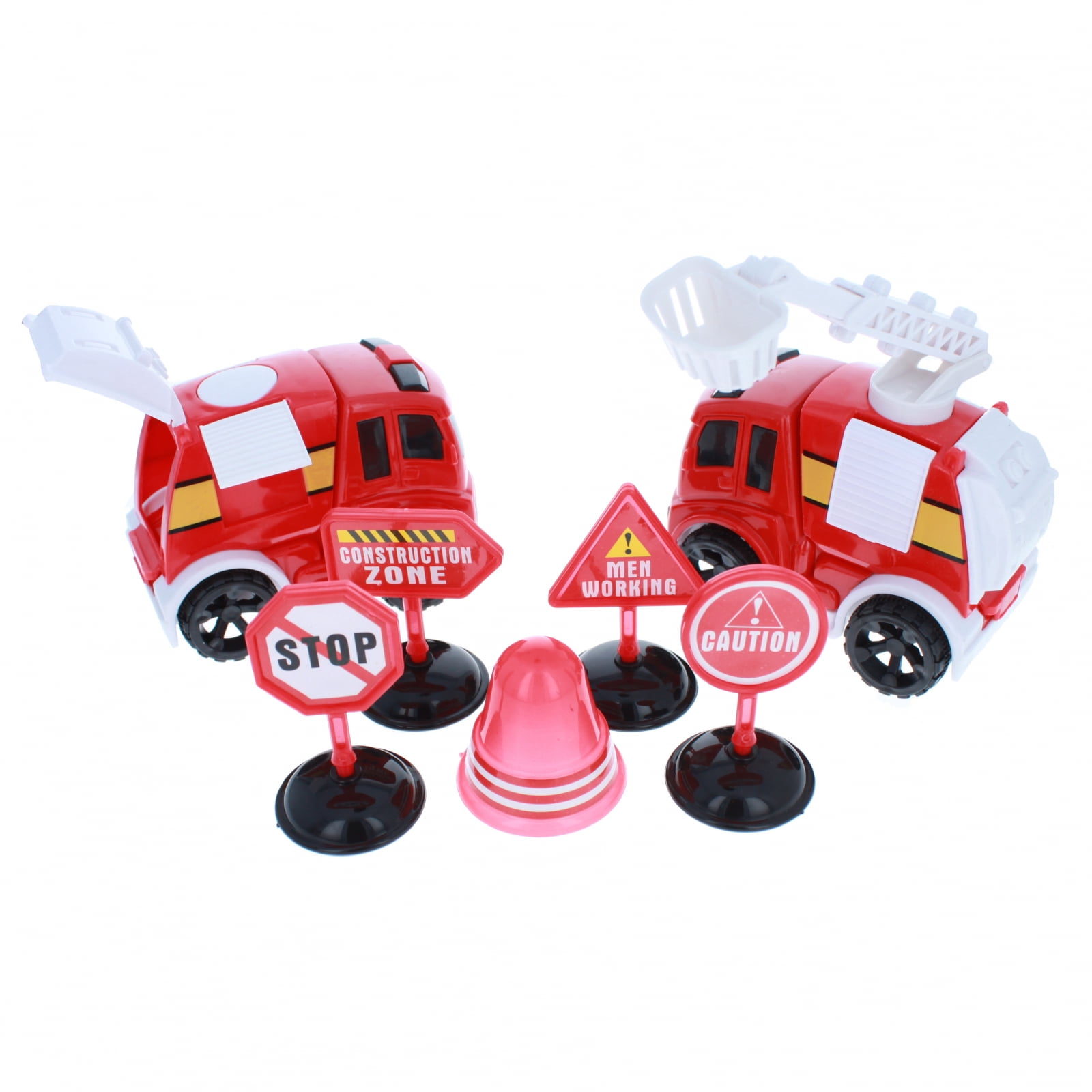 Urban Theme Transport Play Mat Set Friction Powered Vehicles City Fire Station