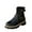 Black, variant on Mgmyaa Women's Winter Casual Ankle Boots Round Toe Buckle Strap Low Block Heel Booties