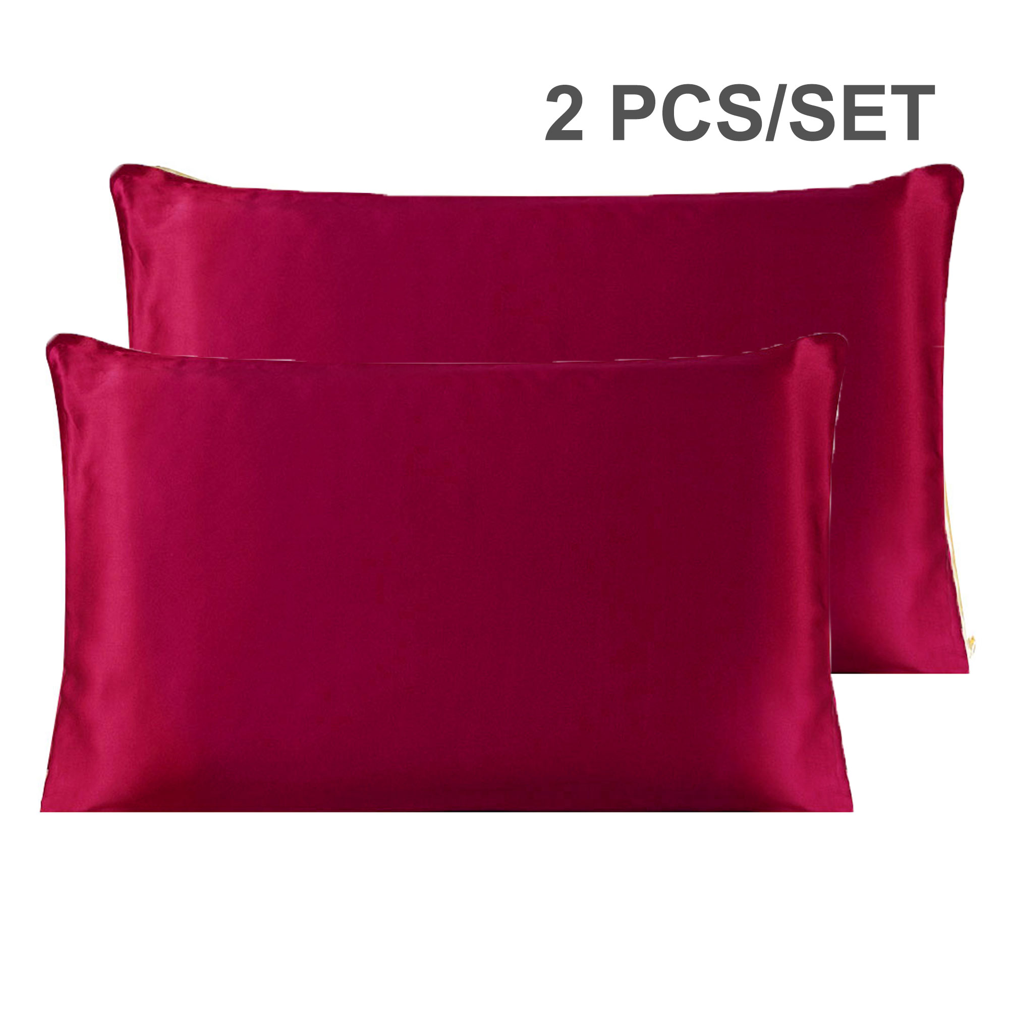 PiccoCasa 2X 100 Pure Silk Fabric Pillowcase Pillow Case Cover
