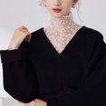 thumbnail image 5 of Women's Lace Flower Blouse With Delicate Floral Detachable Of Clothes Laye Women Dickey Colla Sweater Back Dickey Women round Colla Shirts for Women Half Pan Colla Shirt for Women Necklace Shirt Women, 5 of 8