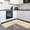 Orange, variant on Beige Grid Gingham 2 Pieces Non-Slip Kitchen Mat Set, Abstract Modern Minimalist Gray Stripe Checked Soft Door Mat with Rubber Backing, Dirtproof Rugs for Entrance Doorway, 23.6x35.4in+23.6x70.9in