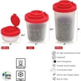 thumbnail image 5 of Salt and Pepper Shakers Moisture Proof Set of 4 Small Mini Salt Shaker to go Camping Picnic Outdoors Kitchen Lunch Boxes Travel Spice Set Clear with Red Covers Plastic Airtight Spice Jar Dispenser, 5 of 5