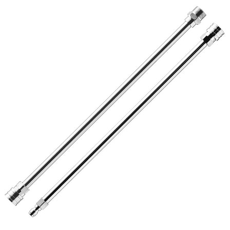 PWACCS Pressure Washer Wand Extension Kit — Dual Stainless Steel Power Washer Lance for Pressure Washing Accessories — M22 to 1/4" Quick Connect — 17 Inch Both