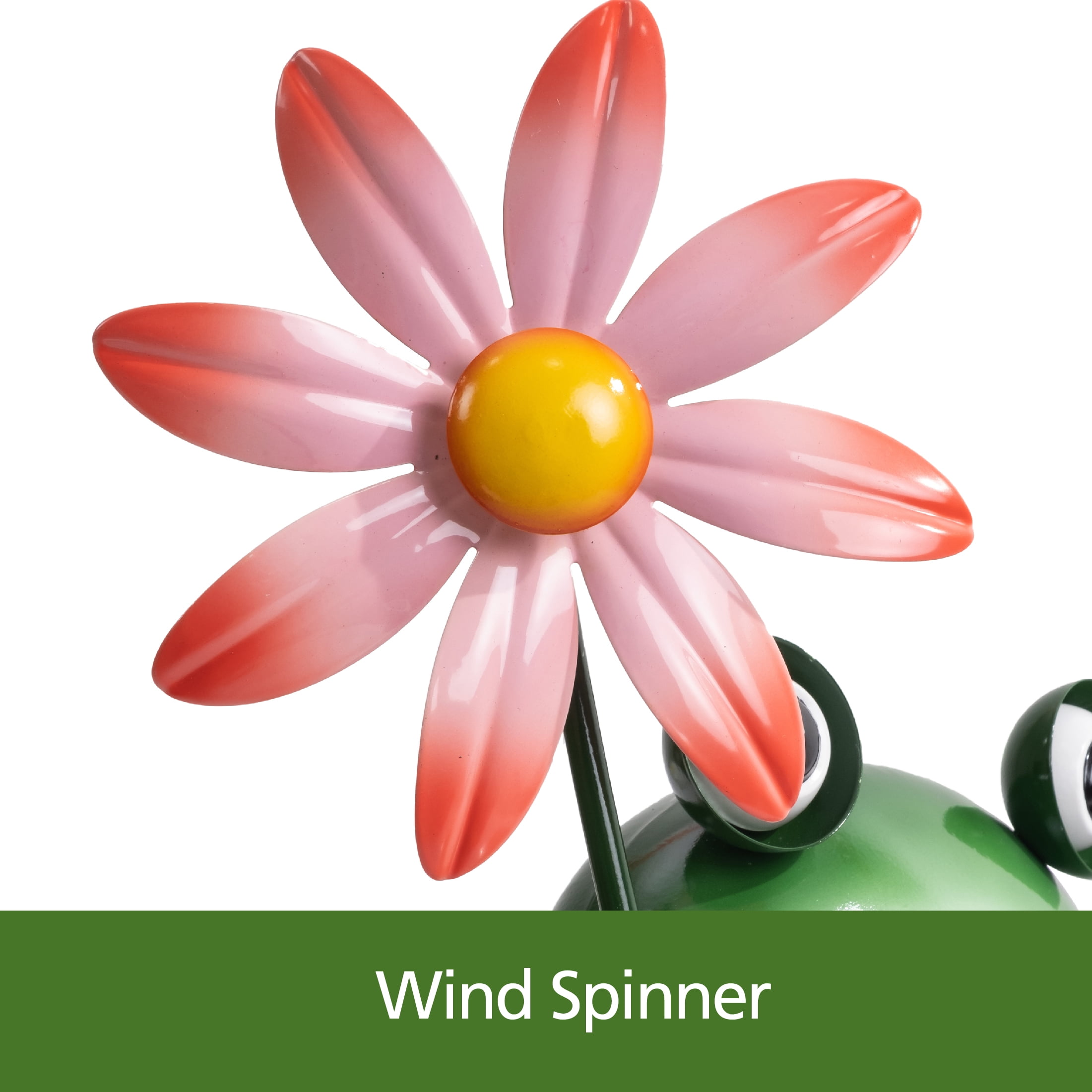 Mainstays Metal Frog Garden Statue with Weather-Resistant Flower