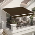 thumbnail image 3 of AECOJOY 13' x 10' Manual Retractable Patio Awning,Outdoor Awning Retractable Sunshade Shelter in Brown, 3 of 10