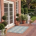 thumbnail image 3 of SAFAVIEH Courtyard Tranter Fishes Indoor/Outdoor Area Rug, Aqua/Beige, 4' x 5'7", 3 of 9