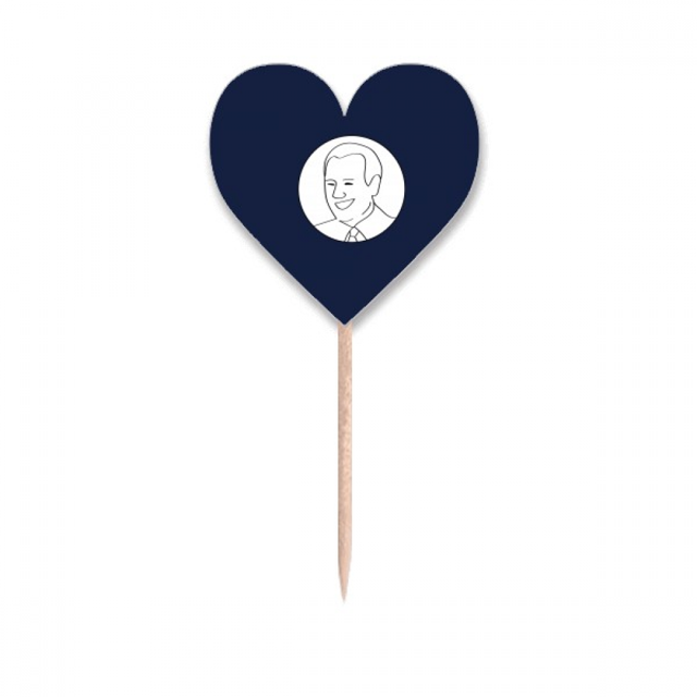 Azul del Presidente Joe Payson Etiqueta del corazón de la bandera del palillo de dientes