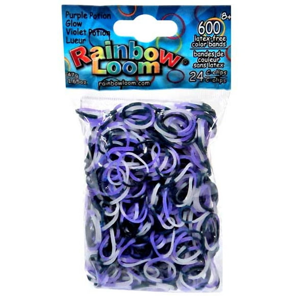 Rainbow Loom 600 Ct. Recharge de Bande Élastique [Comprend 25 Clips en C!] (Poumon Violette Éclatante)