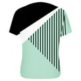 thumbnail image 5 of Short Sleeve Shirts for Women, Womens Casual V Neck Tops Loose Fit Color Block Shirts Short Sleeve Striped Button Down Tees Blouses for Summer, 5 of 6