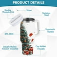 thumbnail image 2 of Yayeee 40oz Stainless Steel Tumbler with Straw and Handle Double-Wall Insulated Travel Water Bottle, Red Halloween Trees, 2 of 8