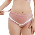 thumbnail image 2 of Xmarks Women's Over Bump Maternity Underwear High Waist Seamless Pregnancy Briefs Panties Multi-Pack Dark Pink XL, 2 of 12