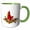 Green/White, variant on 3drose, Fun Red Cardinal Bird in Nest with Christmas Lights, 11oz Mug