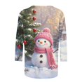 thumbnail image 2 of Hvogkswy Christmas T-Shirts for Women Holiday Graphic Crewneck Tee Tops Casual 3/4 Sleeve Shirts, 2 of 3