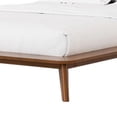 thumbnail image 4 of Stacy King Size Bed w Panel Headboard-Angled Legs-Walnut Brown Wood, 4 of 5