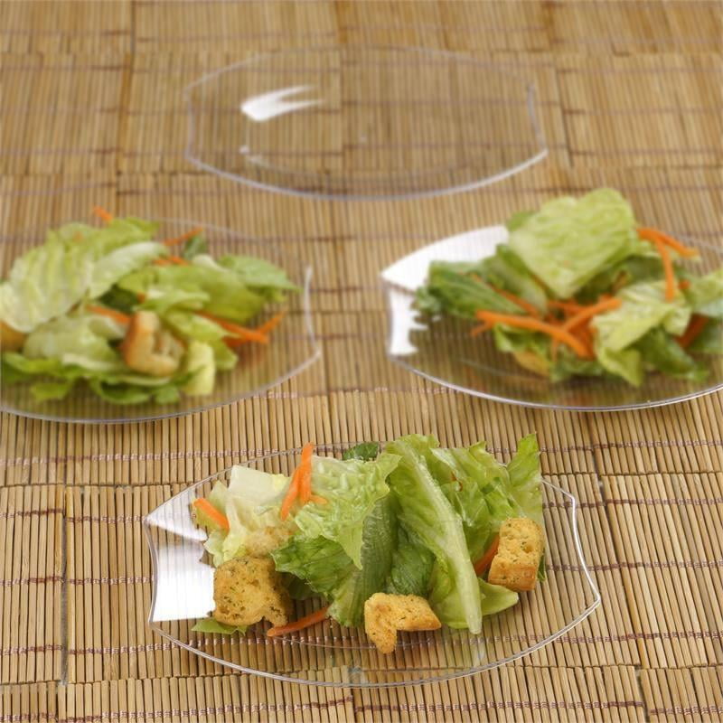 Balsacircle Disposable Plastic Oval Plates For Wedding Reception