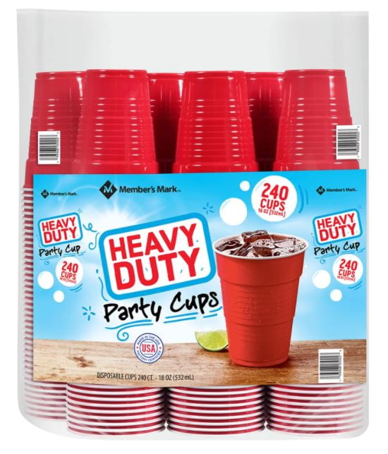 Heavy Duty Red Plastic Disposable Party 18 oz Picnic Cups Cold Drink 252 ct. 