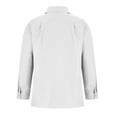 thumbnail image 5 of HomeDM Button Down Shirts for Men Solid Color Casual Long Sleeve Business Work Dress Shirt, White, 5 of 6