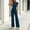 Blue, variant on PRINxy Women Basic Summer Matching Outfit Solid Crew Neck Short Sleeve Tee Elastic Straight Trousers Soft Comfortable Daily Home Leisure Two Piece Set Gray L