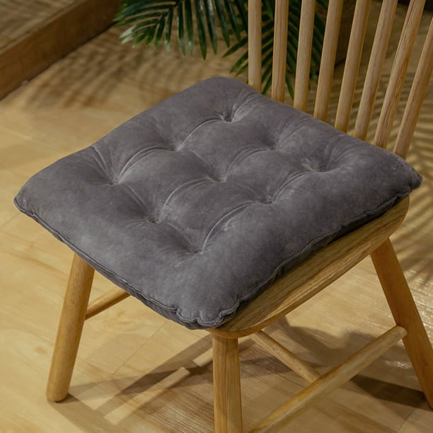 Nvzi Cojín de asiento para jardín, patio, hogar, cocina, oficina, grueso y cómodo, gris, 16 x 16 pulgadas